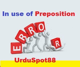 Common errors in the use of preposition
