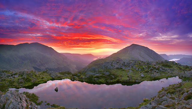 best lake district photos, amazing view, sunset from haystacks, buttermere, wainwright