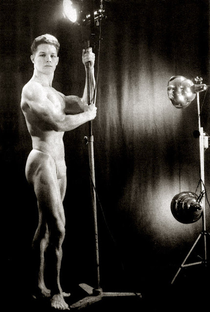 male model with studio lights at mitchmen