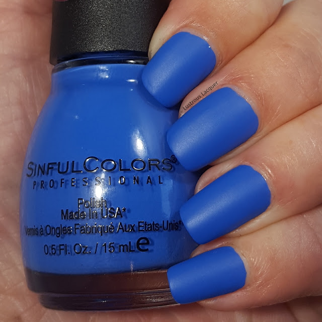 Sky blue colored nail polish with a matte finish