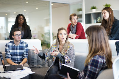 Stock photo of a team meeting