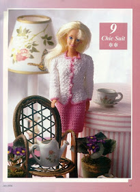 Saia e blusa de crochê para Barbie