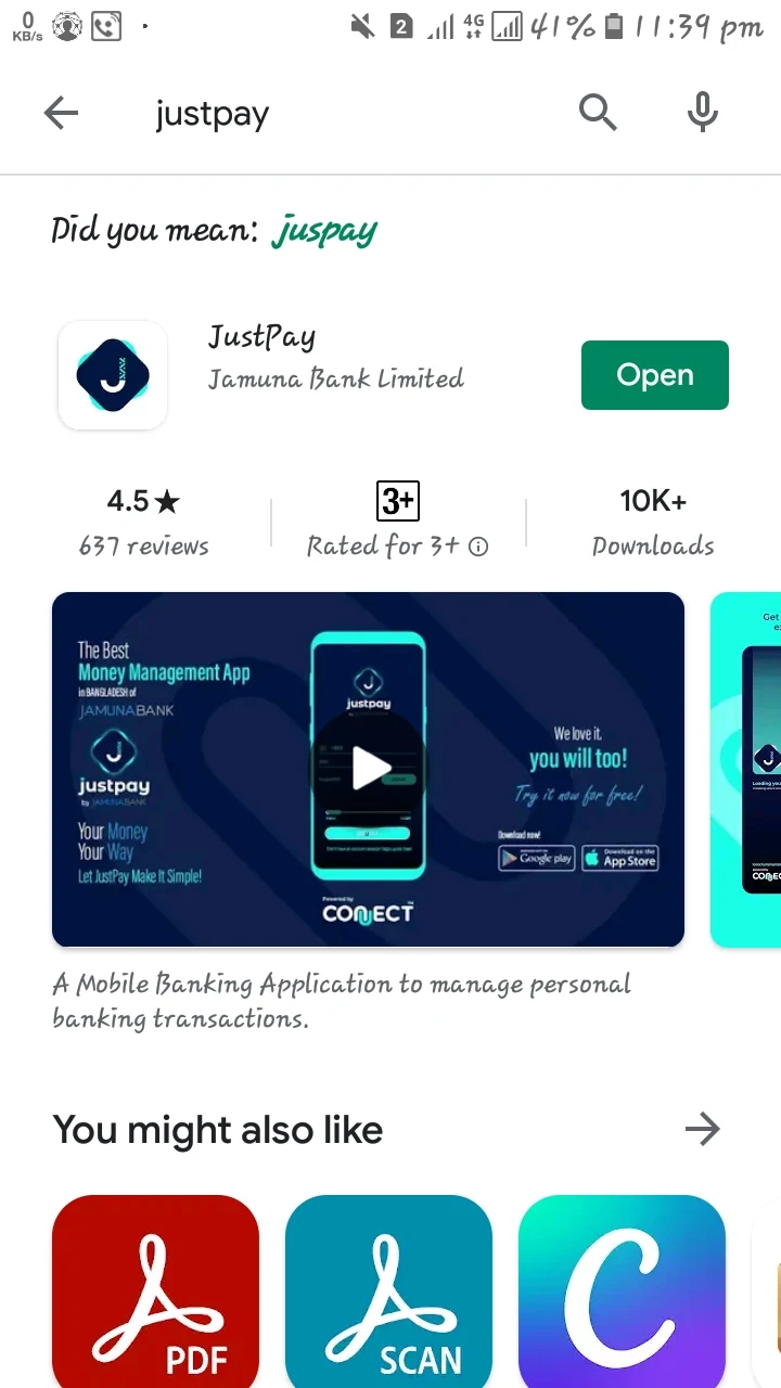 Justpay একাউন্ট   খুলুন বিস্তারিত দেখুন  - যমুনা ব্যাংক[ Justpay- Jamuna Bank]