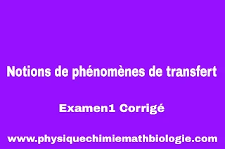 Examens Corrigés Notions de phénomènes de transfert PDF 2023