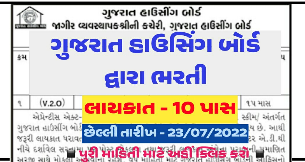 Gujarat Housing Board Recruitment 2022