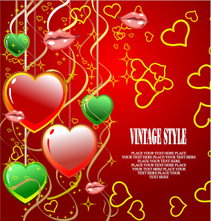 バレンタインデーの美しい背景 3 beautiful valentine day vector elements イラスト素材3