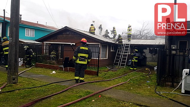 Osorno: incendio afecta vivienda del sector de Rahue Alto