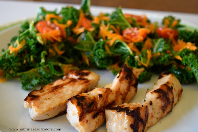 Ensalada de kale con pollo