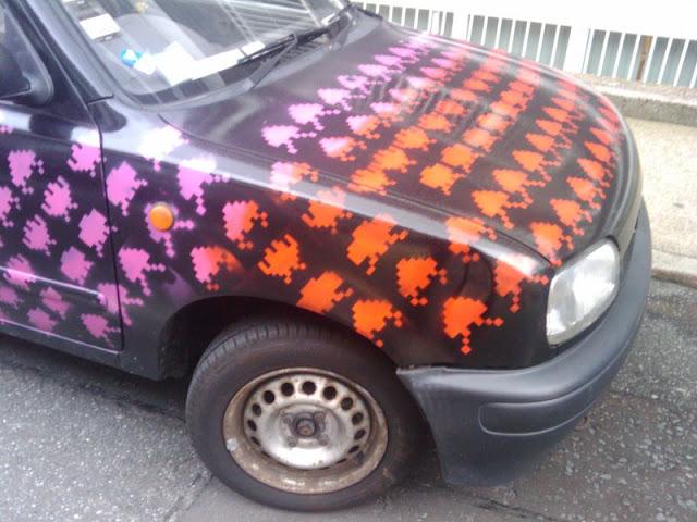 Space Invaders Take Over Art Car - front