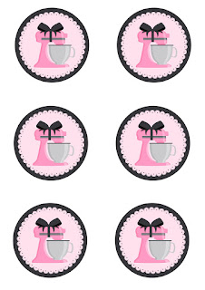 Toppers or Free Printable  Baking in Pink  Labels.