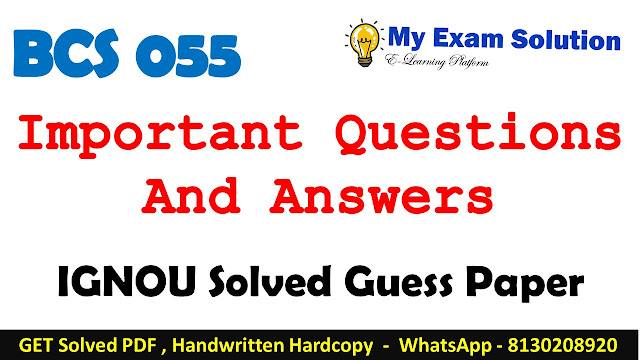 BCS 055 Important Questions with Answers