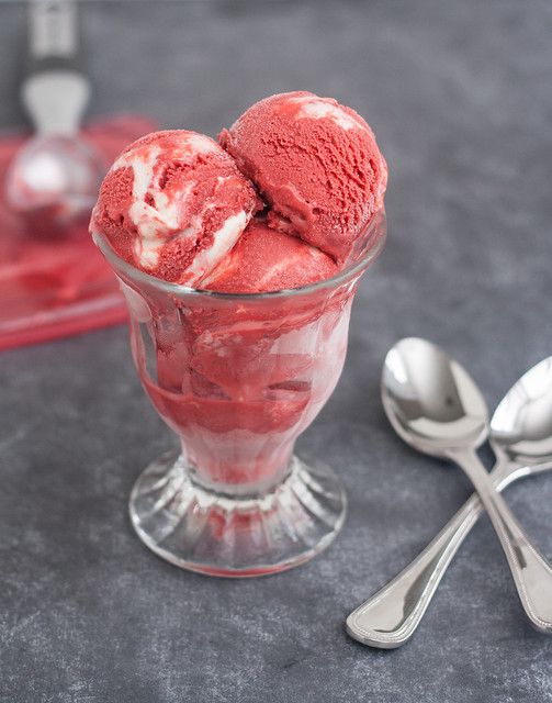 Red Velvet Ice Cream with Cream Cheese Swirl