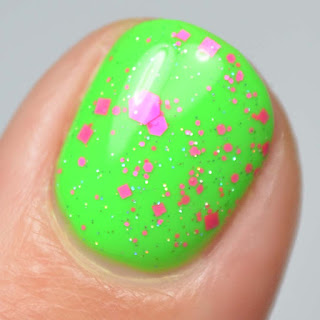 neon pink glitter nail polish