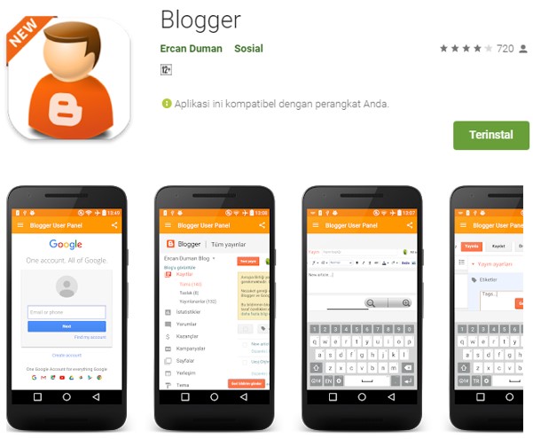 Aplikasi Blogger Untuk Ngeblog