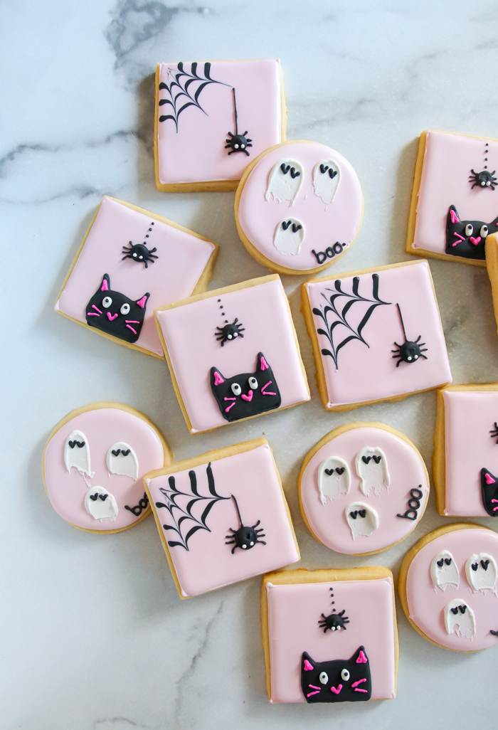 How to Make Easy Peasy PINK Halloween Decorated Cookie Set