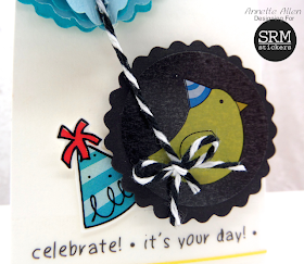 SRM Stickers Blog - Birthday Tag by Annette - #birthday #tag #stickers #twine #punched pieces