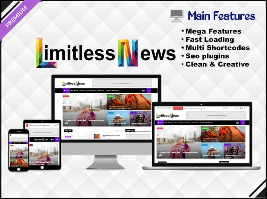 Limitless News Responsive & Creative Blogger Template 2024 News Design Template