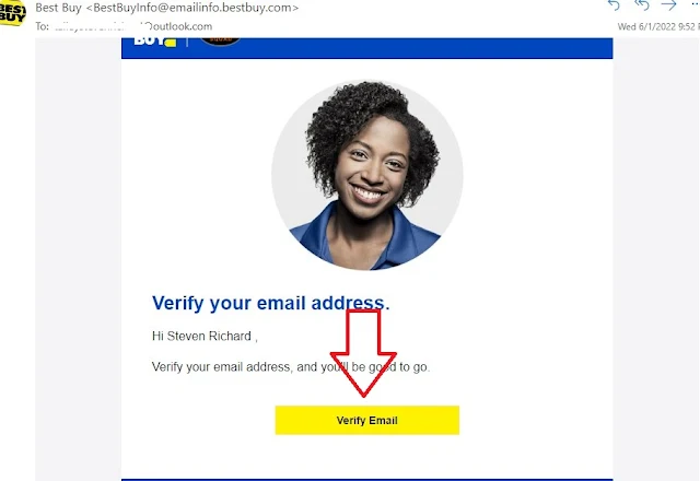 Verify email on the best buy