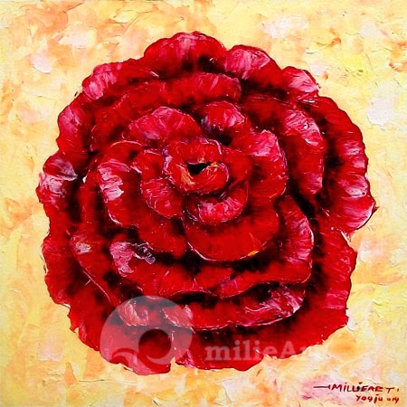 Jual Lukisan  Bunga  Mawar Merah 50x50cm MB 062 milieArt 