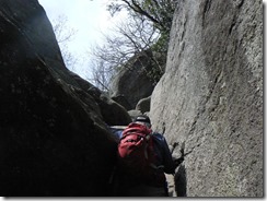 This was one of the more challening spots!  There's a rock over dad's left shoulder you had to get up over!  He was graceful about.  I was not!