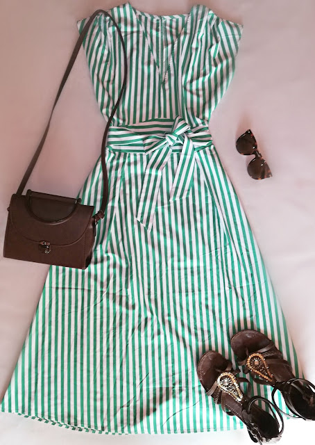 dress, stripes, haljina, prugice, green, zelena, 