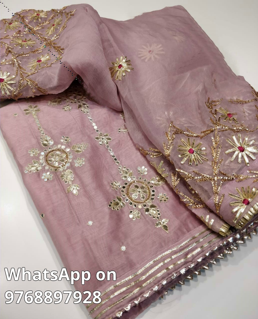 Heena Rajasthani Style Bandhej Suits & Sarees - Lehria Gotta Patti Suit  with lining & Dupatta, Whatsapp at 9891086219 | Facebook