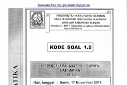 SOAL TPM SMP/MTs KABUPATEN SLEMAN (17-18 November 2014) MATEMATIKA