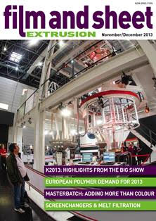 Film and Sheet Extrusion - November & December 2013 | ISSN 2053-7190 | TRUE PDF | Mensile | Professionisti | Polimeri | Pellets | Chimica | Materie Plastiche
Film and Sheet Extrusion is a magazine written specifically for plastic film and sheet extruders around the globe.
Published nine times a year, Film and Sheet Extrusion covers key technical developments, market trends, strategic business issues, legislative announcements, company profiles and new product launches. Unlike other general plastics magazines, Film and Sheet Extrusion is 100% focused on the specific information needs of film and sheet extruders.
Film and Sheet Extrusion offers:
- Comprehensive global coverage
- Targeted editorial content
- In-depth market knowledge
- Highly competitive advertisement rates
- An effective and efficient route to market
