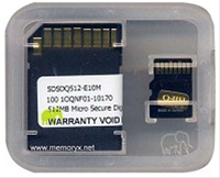 Flash Memory - 512MB Transflash Micro SD - Mobile Phone Memory