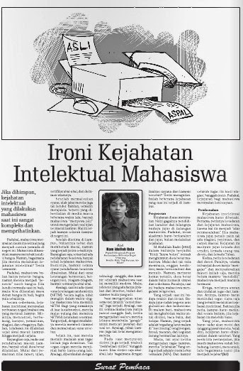 Ironi Kejahatan Intelektual Mahasiswa - HI Study Centre