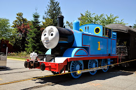 Thomas the Tank Engine approaches the Snoqualmie Depot on July 11, 2014.
