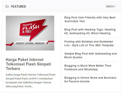 Widget Featured Post Homepage Magazine Style