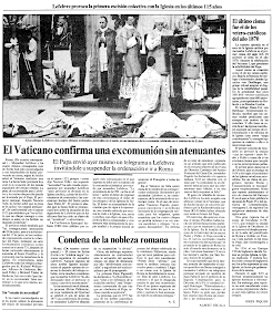 Resultado de imagen para prensa excomunión lefebvre 1988