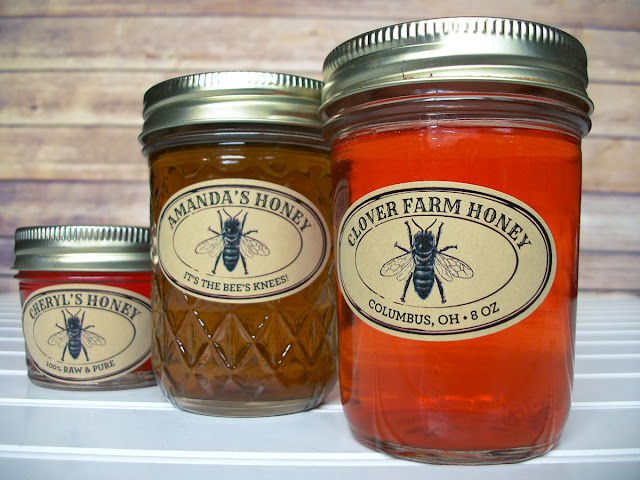 Custom Kraft Seal Oval Honey Jar Labels