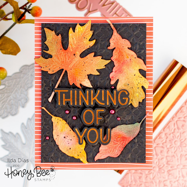 Fallen Leaves Card Set, Honey Bee Stamps, autumn, Fall,glimmer foil, Dies,Card Making, Stamping, Die Cutting, handmade card, ilovedoingallthingscrafty, Stamps, how to,