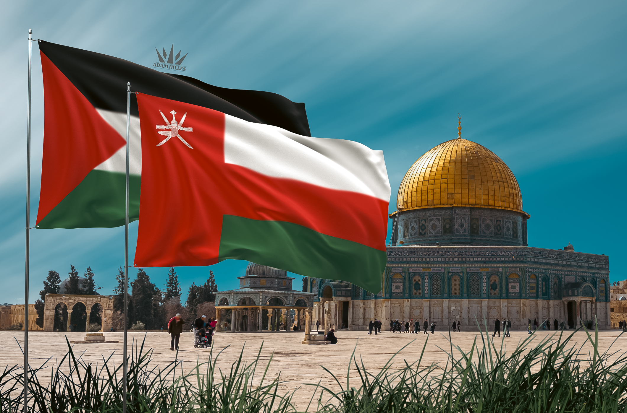 علم عمان وفلسطين في القدس خلفيات تصامن مع فلسطين