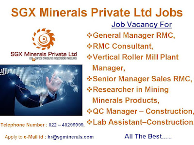 SGX Minerals Private Ltd Jobs