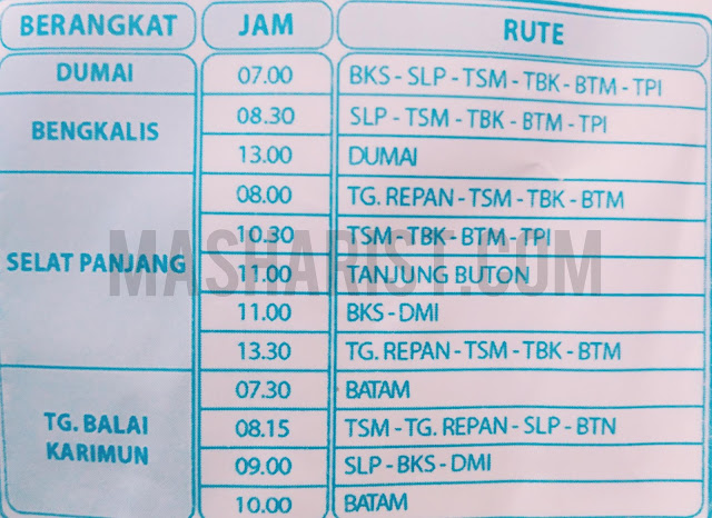 Jadwal dan Rute Dumai Expres dan Dumai Line