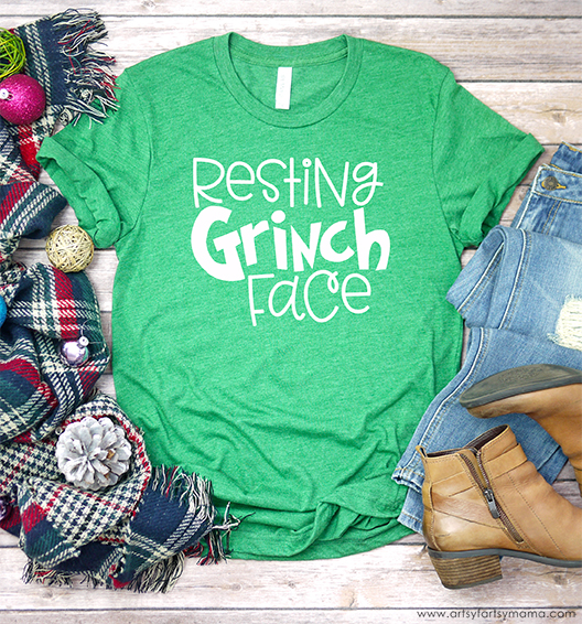 Resting Grinch Face Shirt with Free SVG Cut File