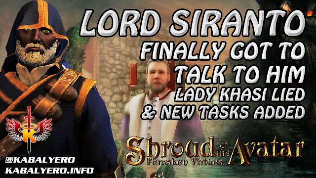 Shroud Of The Avatar Gameplay ★ Finally Talked To Lord Siranto, Lady Khasi Lied & New Tasks Added