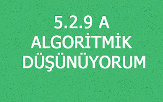 5.2.9 A ALGORİTMİK DÜŞÜNÜYORUM