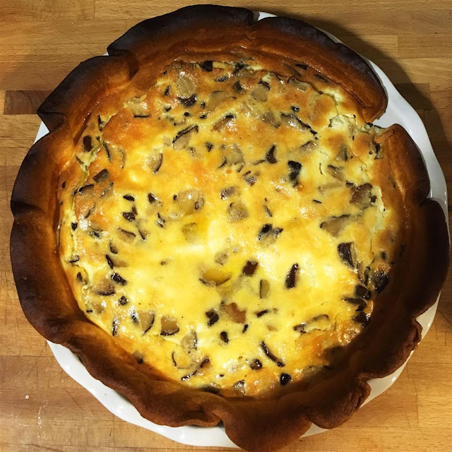 Quiché de setas y queso feta