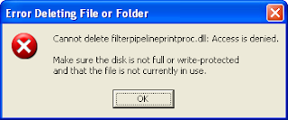 error delete file