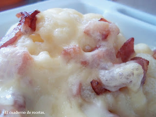 Coliflor con nata y beicon