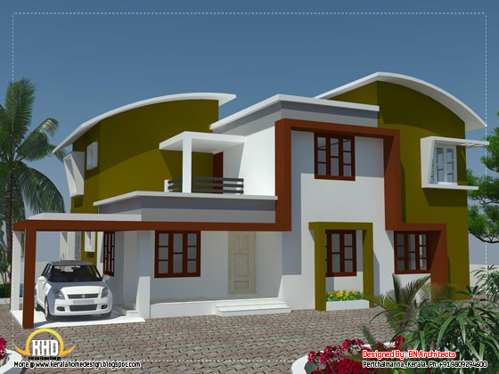 Modern minimalist house in Kerala View 1 - 2370 Sq. Ft. (220 Sq. M.) (263 Square Yards) - April 2012