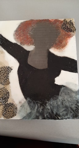 One of Rae's recent pieces using encaustic art. Image Credit Rae Luskin.