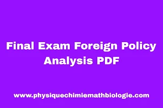 Final Exam Foreign Policy Analysis PDF