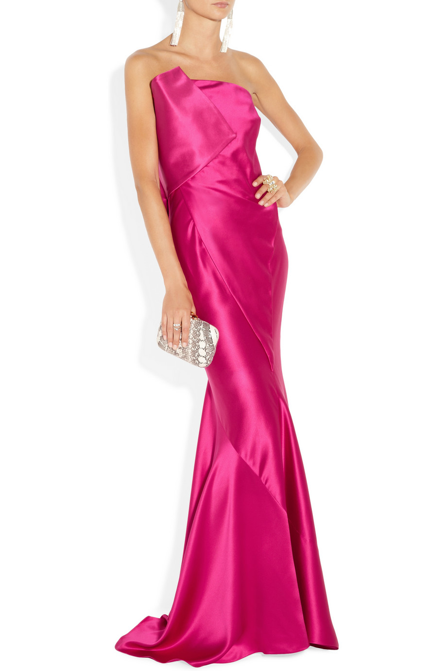 DONNA KARAN NEW YORK Pink Strapless Duchesssatin Gown
