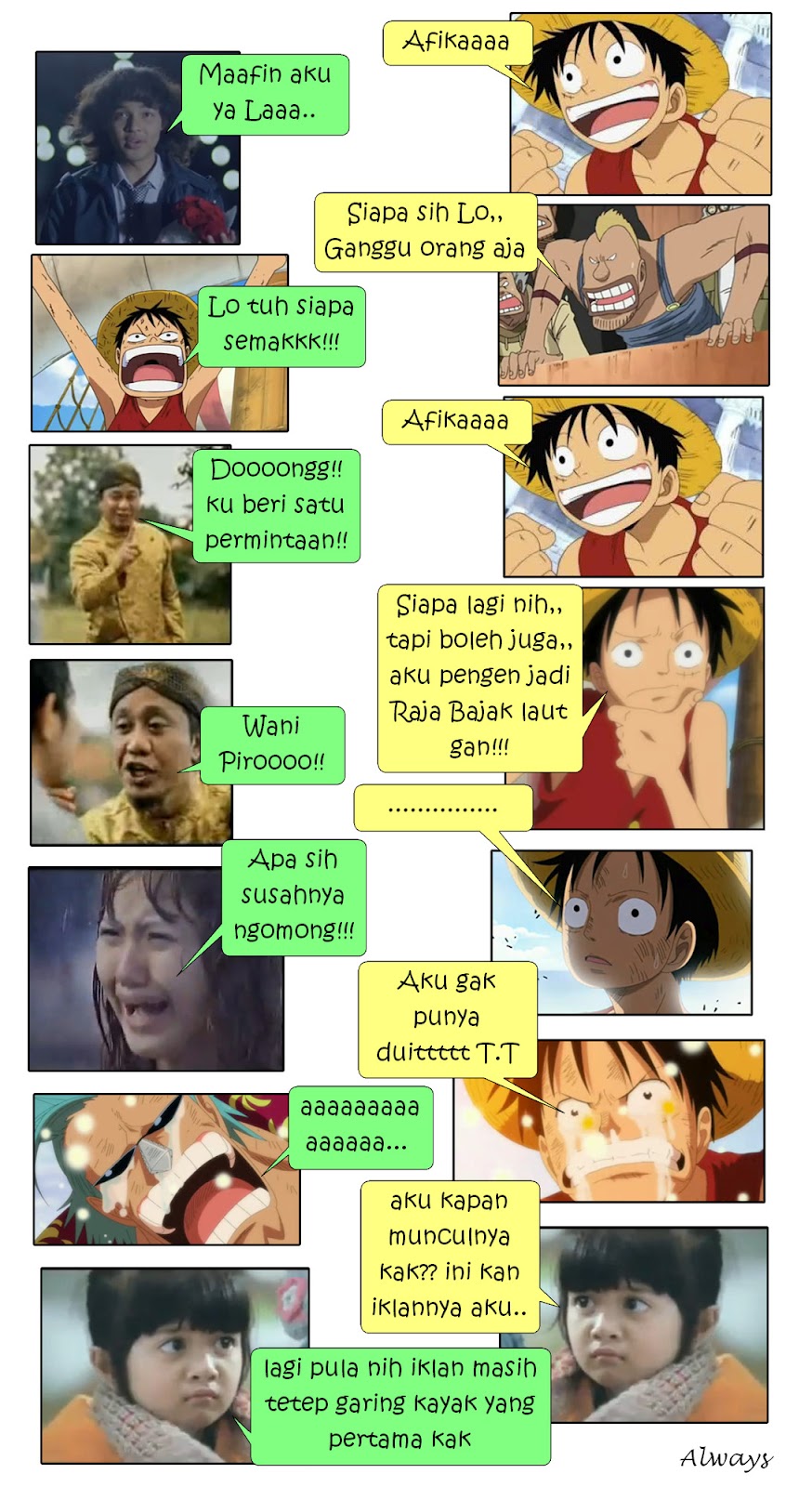 Komik Lucu Afika Vs Monkey Dluffy One Piece Juru Kunci