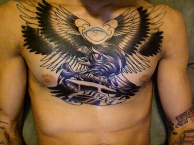 owl chest tattoos